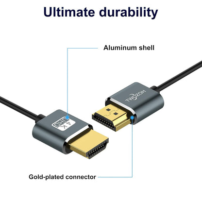 Ultra-Thin Long HDMI to HDMI Cable 25FT, Hyper Slim HDMI 2.0 Cable, Extreme Flexible HDMI Cord Support 3D/4K@60Hz, 2160P, 1080P